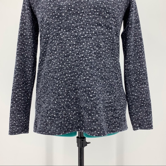 Kaileigh Gayle Blue Micro Polka Dot Cowl Neck Sweater, Small - Picture 3 of 16